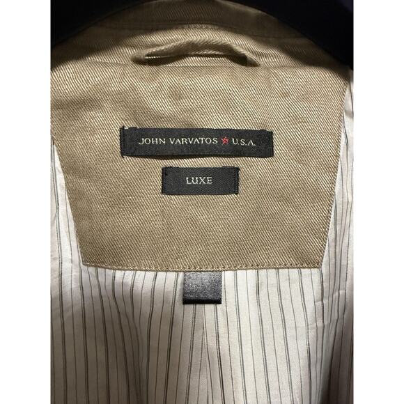 John Varvatos USA Blazer Mens 46 Khaki Linen Luxe Two Button Notch Lapel Jacket - Picture 4 of 16